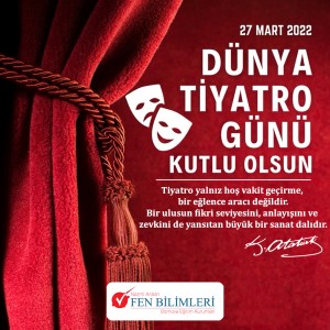 27 MART DÜNYA TİYATROLAR GÜNÜ KUTLU OLSUN.