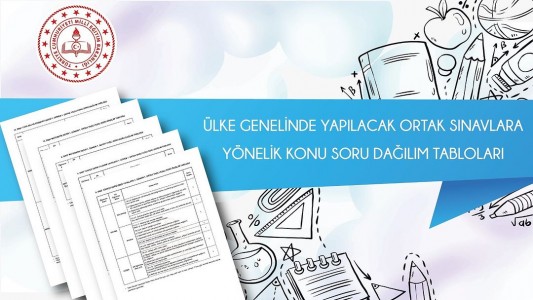 ÜLKE GENELİ ORTAK SINAVLARA YÖNELİK KONU SORU DAĞILIMI