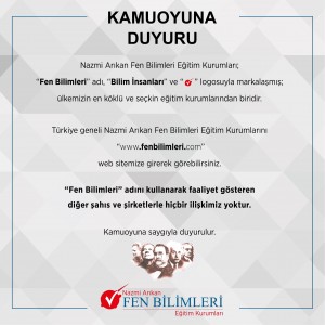 NAZMİ ARIKAN FEN BİLİMLERİ KAMUOYUNA DUYURU!