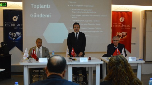 OKULUMUZ, NAZMİ ARIKAN FEN BİLİMLERİ EGE BÖLGESİ KURUMLARI GENEL DEĞERLENDİRME TOPLANTISINA EV SAHİPLİĞİ YAPTI.