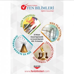 23 NİSAN ULUSAL EGEMENLİK VE ÇOCUK BAYRAMI 100. YIL ANISINA, NAZMİ ARIKAN FEN BİLİMLERİ OKULLARI OLARAK SİZİ YARIŞMALARA DAVET EDİYORUZ..